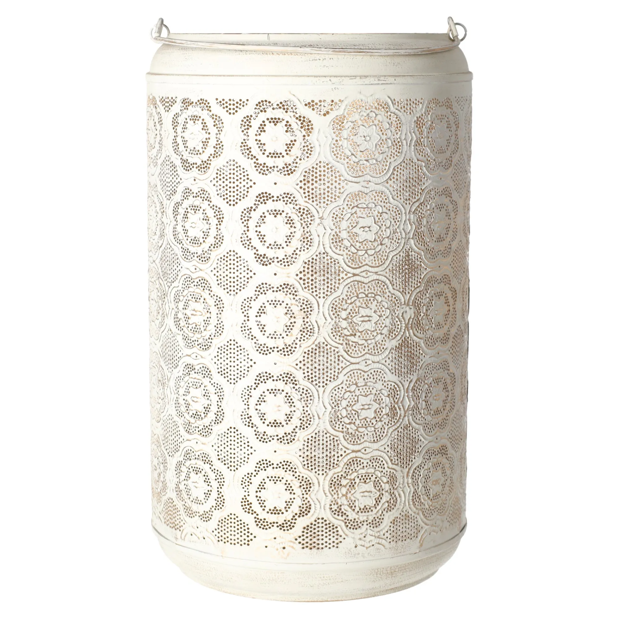 O'malley Woondecoratie>Lantaarn Irvillac wit goud 23 x 42 cm