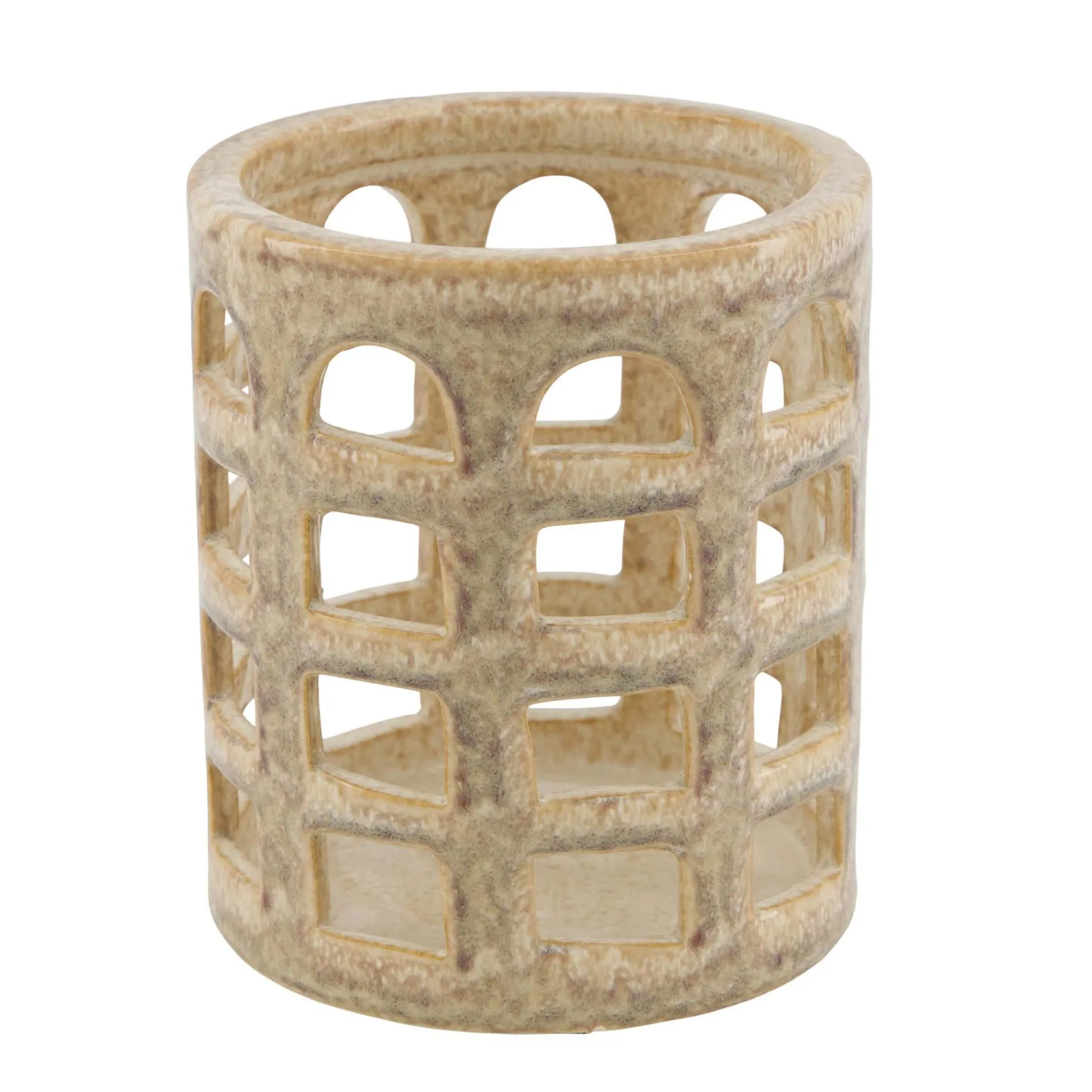 Natural Collections Woondecoratie>Lantaarn keram bruin 12 x 14 cm