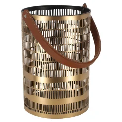 Woondecoratie>Lantaarn Lanvellec goud zwart 15 x 20 cm