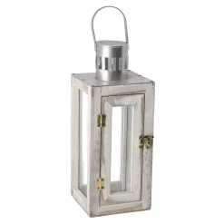 Mega Collections Woondecoratie>Lantaarn Lorenzo grey 34 cm