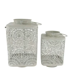 Natural Collections Woondecoratie>Lantaarn metaal grijs 16 x 16 x 25 cm