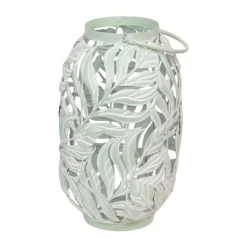 Deco Finder AG Woondecoratie>Lantaarn metaal groen blad 41 cm