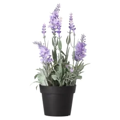 Decoris Kunstplanten En Kunstbloemen>Lavendel in pot 25 cm 3 assorti