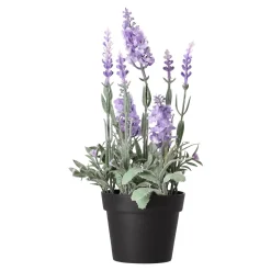 Decoris Kunstplanten En Kunstbloemen>Lavendel in pot 25 cm 3 assorti