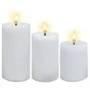 O'malley Kaarsen>LED Kaars rib melt 3st wit