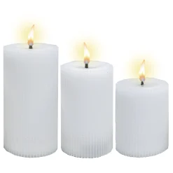 O'malley Kaarsen>LED Kaars rib melt 3st wit