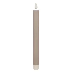 O'malley Kaarsen>LED-kaars diner rib 25 cm taupe