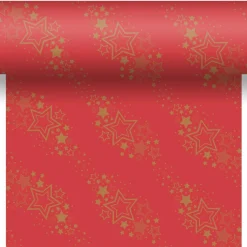 Duni Kerstdecoratie>Loper cel 40 x 480 cm 3-in-1 Holiday Star Red