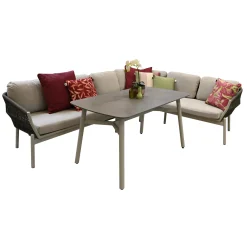 Bois le Duc Loungesets>Loungeset Lariana milky grey met kussens