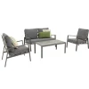 Bois le Duc Loungesets>Loungeset Olda antraciet met kussens