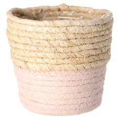 Woondecoratie>Mand Rachel rond roze 18 x 18 cm