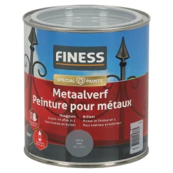 Finess Lakken>Metaalverf hoogglans grijs 750ml