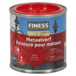 Finess Lakken>Metaalverf hoogglans rood 3002 250ml