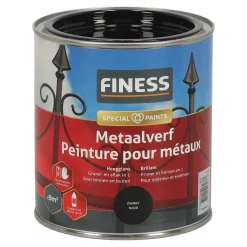 Finess Lakken>Metaalverf hoogglans zwart 750ml
