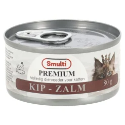 Smulti Kattenvoer>Natvoer kat slices kip-zalm 80g