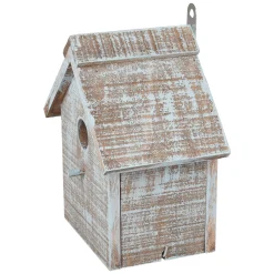 Flamingo Vogelhuisjes>Nestkast gradijs hout blauw-bruin