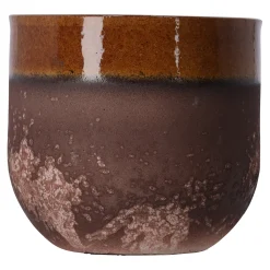 Mica Decorations Vazen En Potten>Nora bloempot 14 cm rond groen, donkergroen, oker - ...