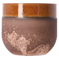 Mica Decorations Vazen En Potten>Nora bloempot 14 cm rond groen, donkergroen, oker - ...