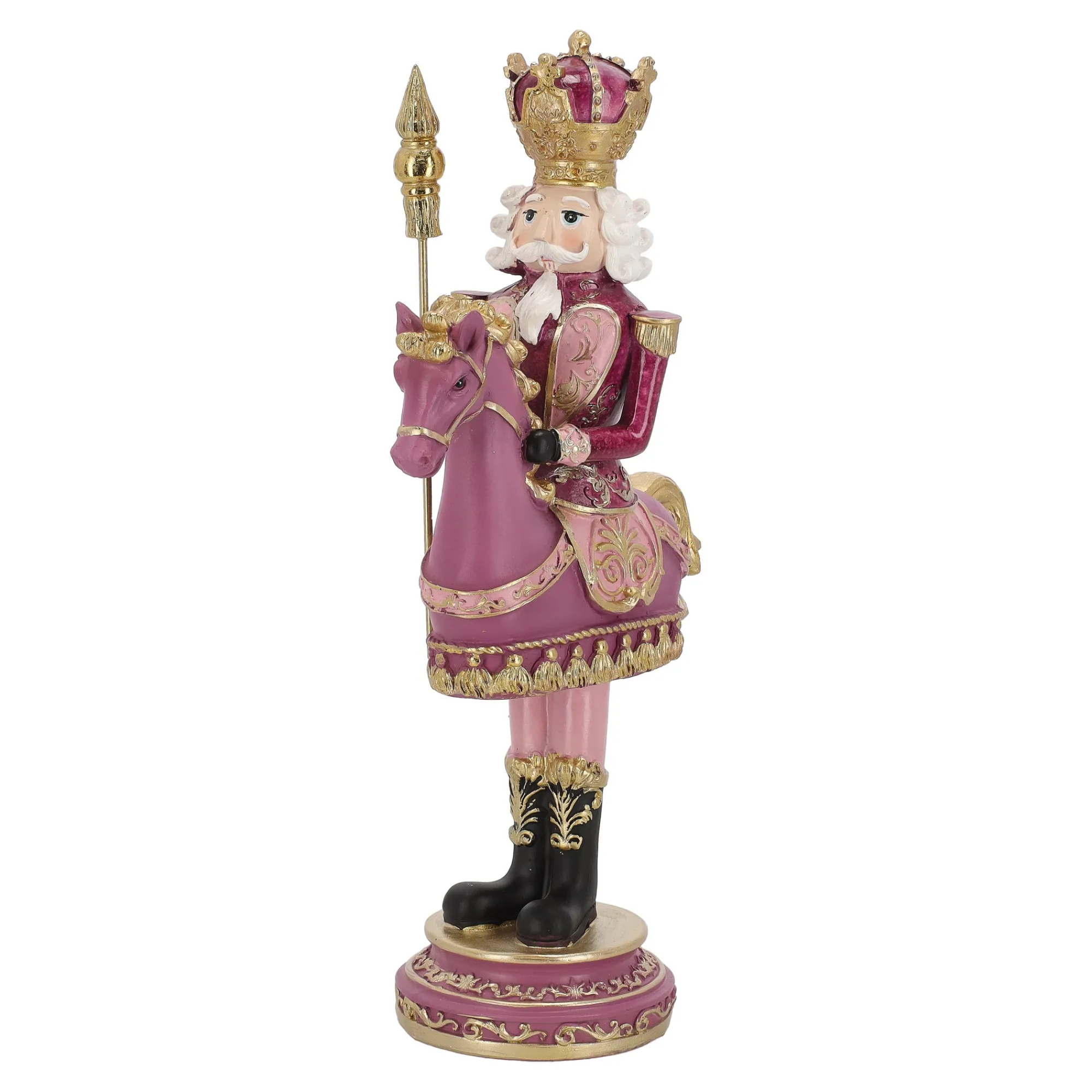 O'malley Kerstdecoratie>Notenkraker te paard 32 cm roze