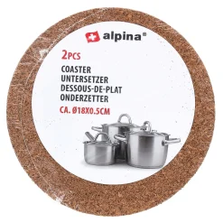 Alpina Koken & Tafelen>Onderzetter kurk 18 cm 2st.