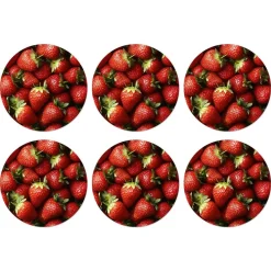Natural Collections Koken & Tafelen>Onderzetter rond fruit 10 cm 6 assorti