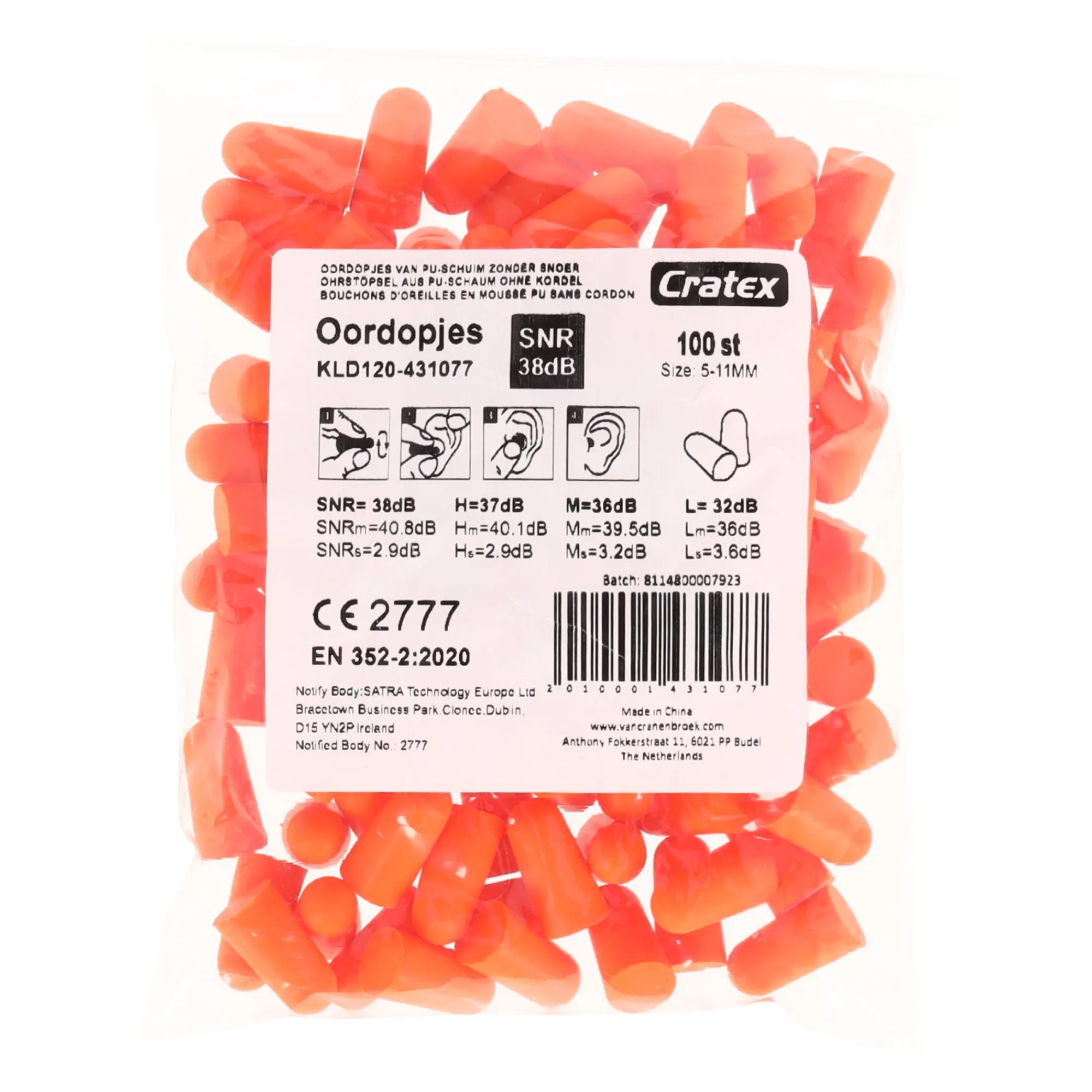 Cratex Pbm>Oordopjes 100st.