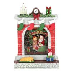 O'malley Kerstdecoratie>Openhaard glitter 24 cm rood