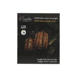 O'malley Buitenverlichting|Buitenverlichting>Partylight solar 10LED Warm Wit