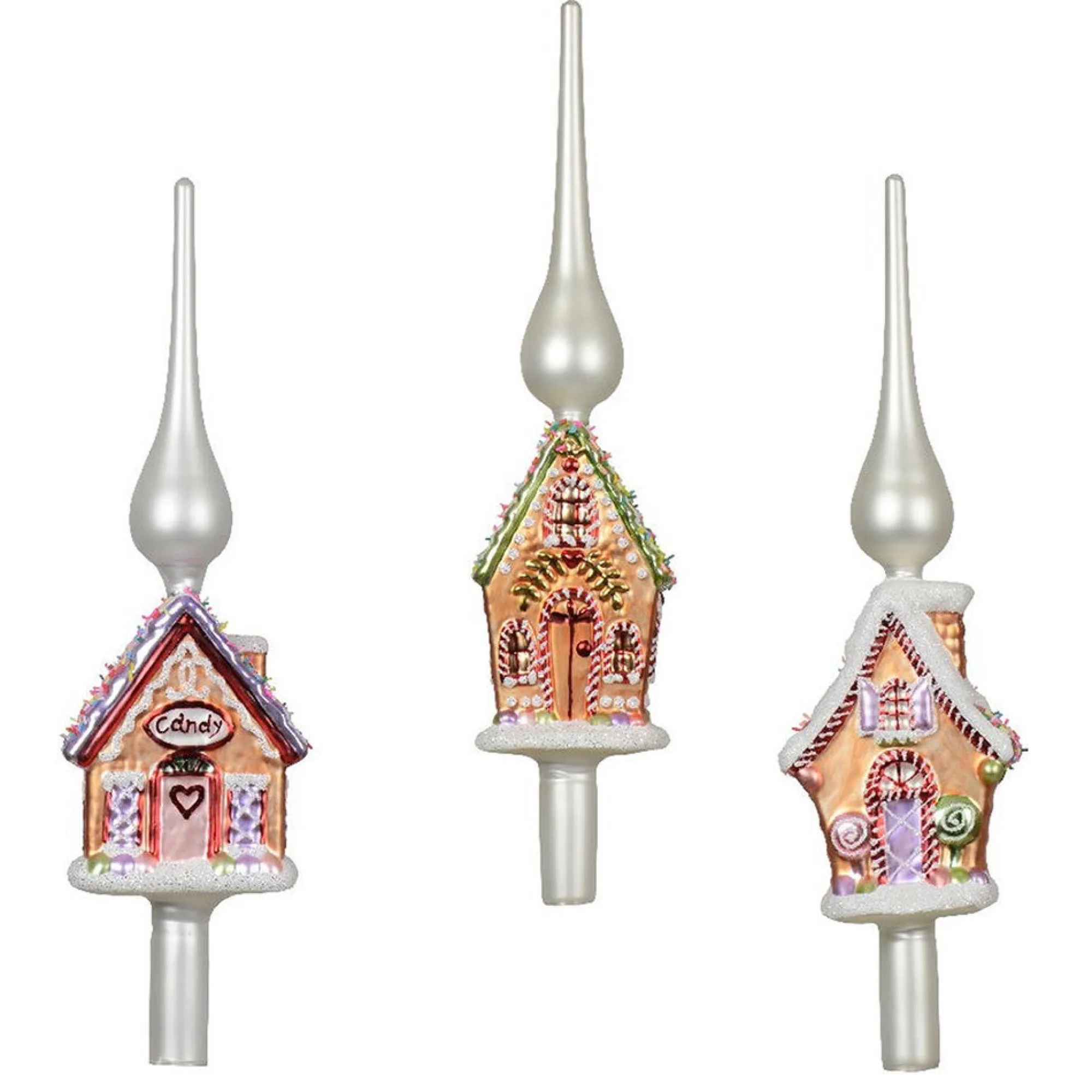 Decoris Kerstdecoratie>Piek glas huis 31 cm