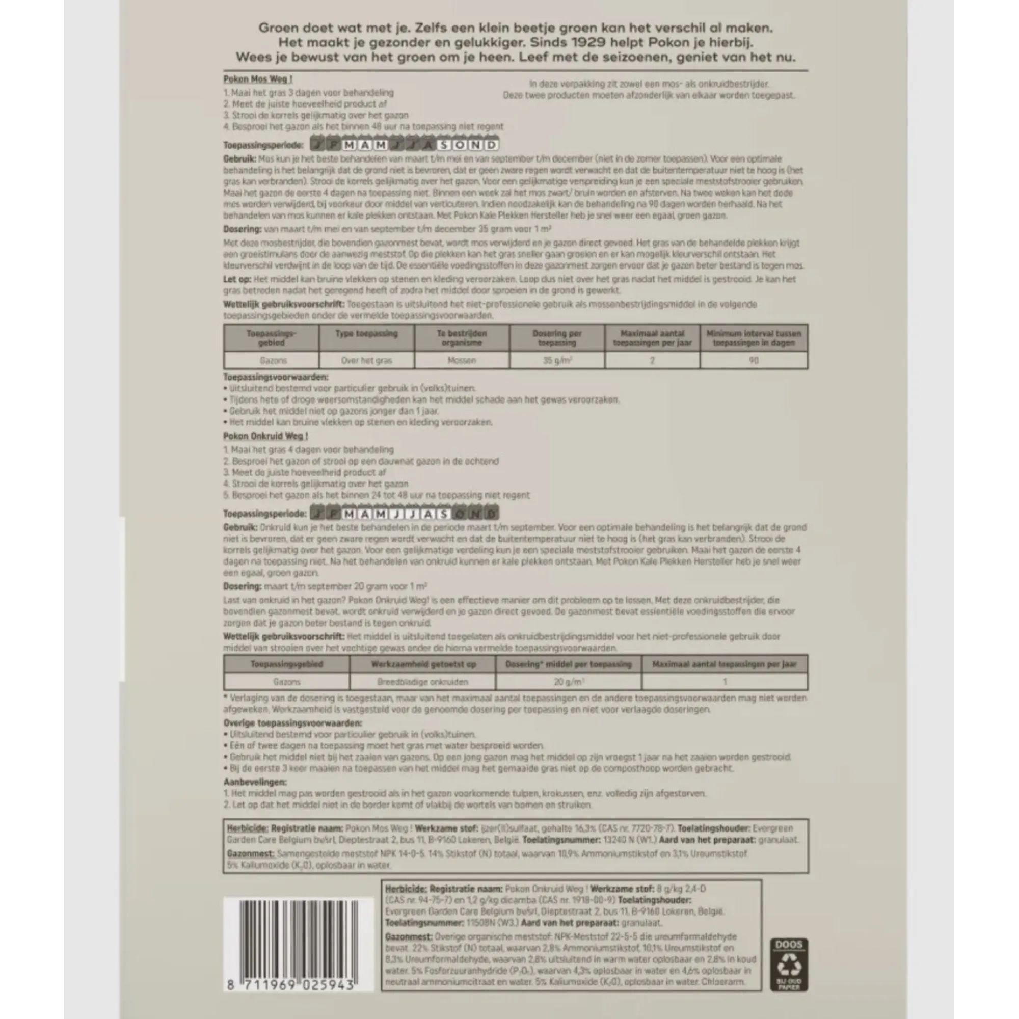 Pokon Handgereedschap>Onkruid en Mosbestrijder 3-in-1 – 50 m²