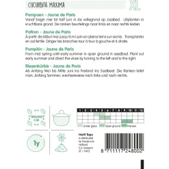 Horti Tops Moestuin>Pompoen Jaune de Paris zaad