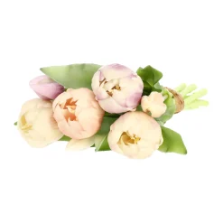 Kunstplanten En Kunstbloemen>Pompoentulp real touch 7st 30 cm paars roze mix