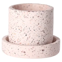 Natural Collections Vazen En Potten>Pot cement roze 10 x 9 cm