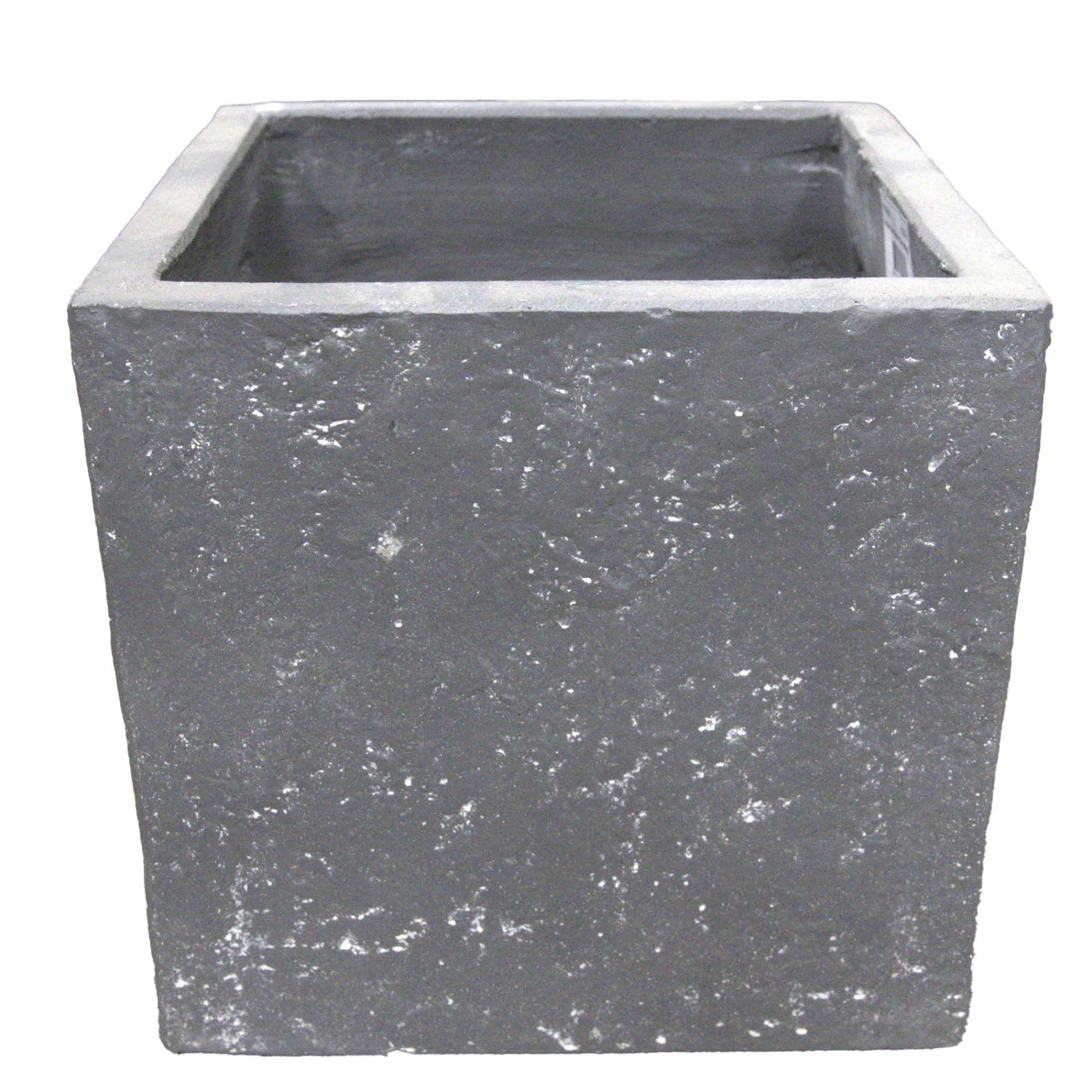 Mega Collections Tuindecoratie>Pot Clayfibre Cubi auth. grey 23 cm