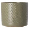 Mica Decorations Vazen En Potten>Pot Era rond groen relief 9 x 10 cm