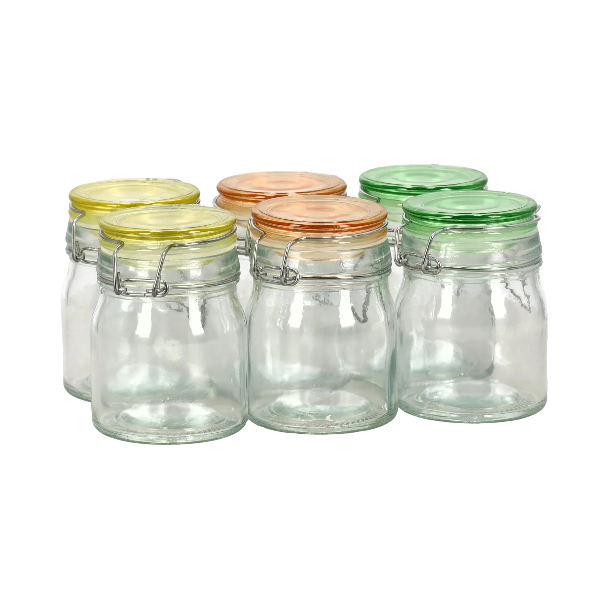 Alpina Opbergen>Pot glas + deksel gekleurd 6st