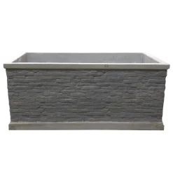 Mega Collections Tuindecoratie>Pot Jambi Brick Rec grey 60 cm