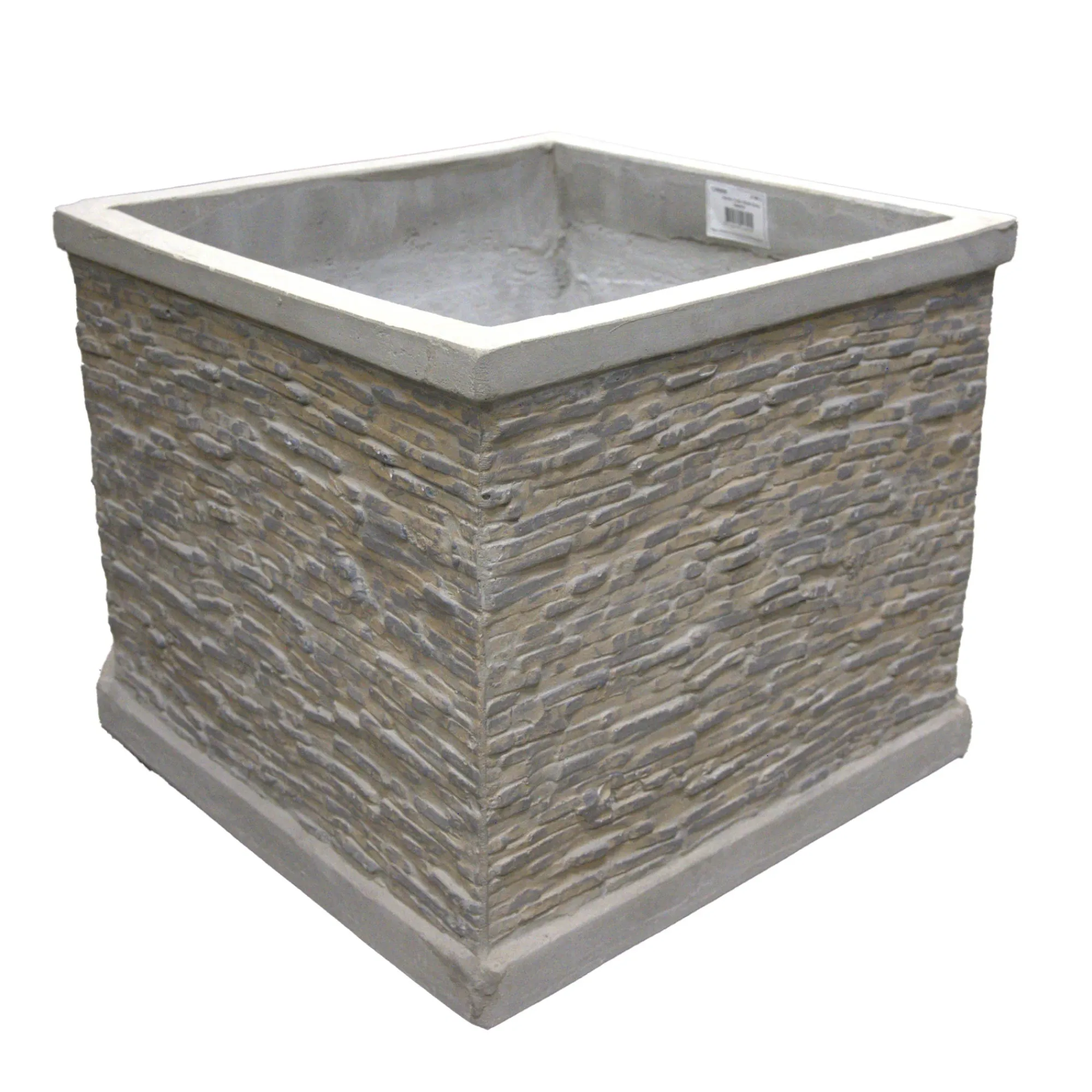 Mega Collections Tuindecoratie>Pot Jambi Slate cube grey 20 cm