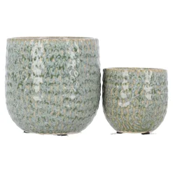 Natural Collections Vazen En Potten>Pot keramiek groen 12 x 11 cm