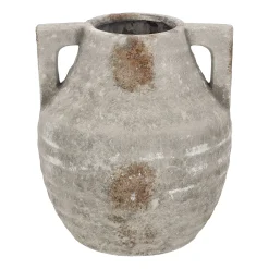 Vazen En Potten>Pot kruik met oren 19 x 16 cm rustiek