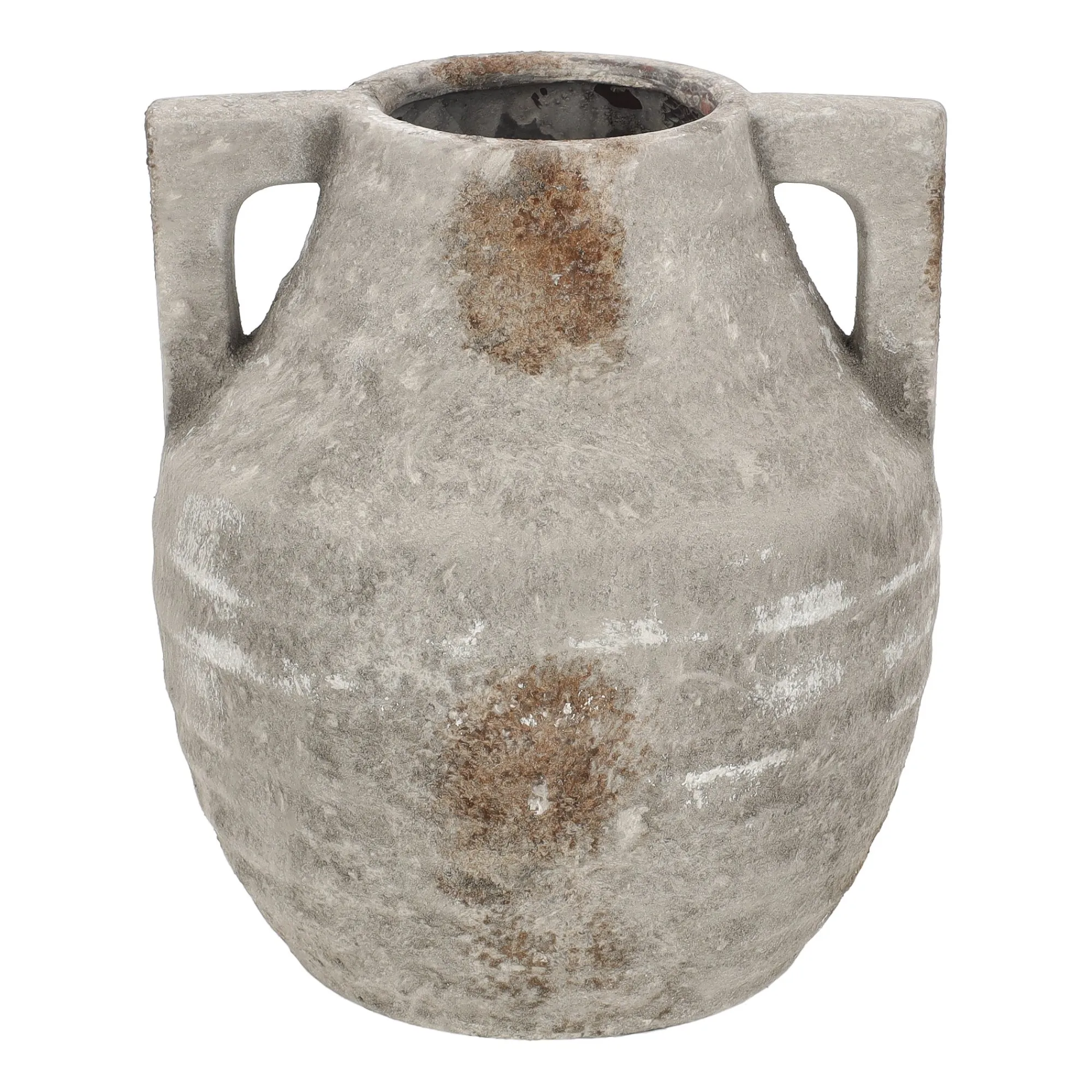 Vazen En Potten>Pot kruik met oren 19 x 16 cm rustiek