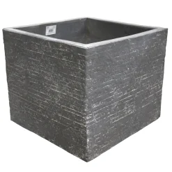 Mega Collections Tuindecoratie>Pot Utah Cubi Washed Grey 23 cm