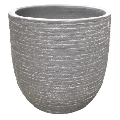Mega Collections Tuindecoratie>Pot Utah egg washed grey 25 cm