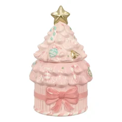 Kerstdecoratie>Pot 16x27cm roze