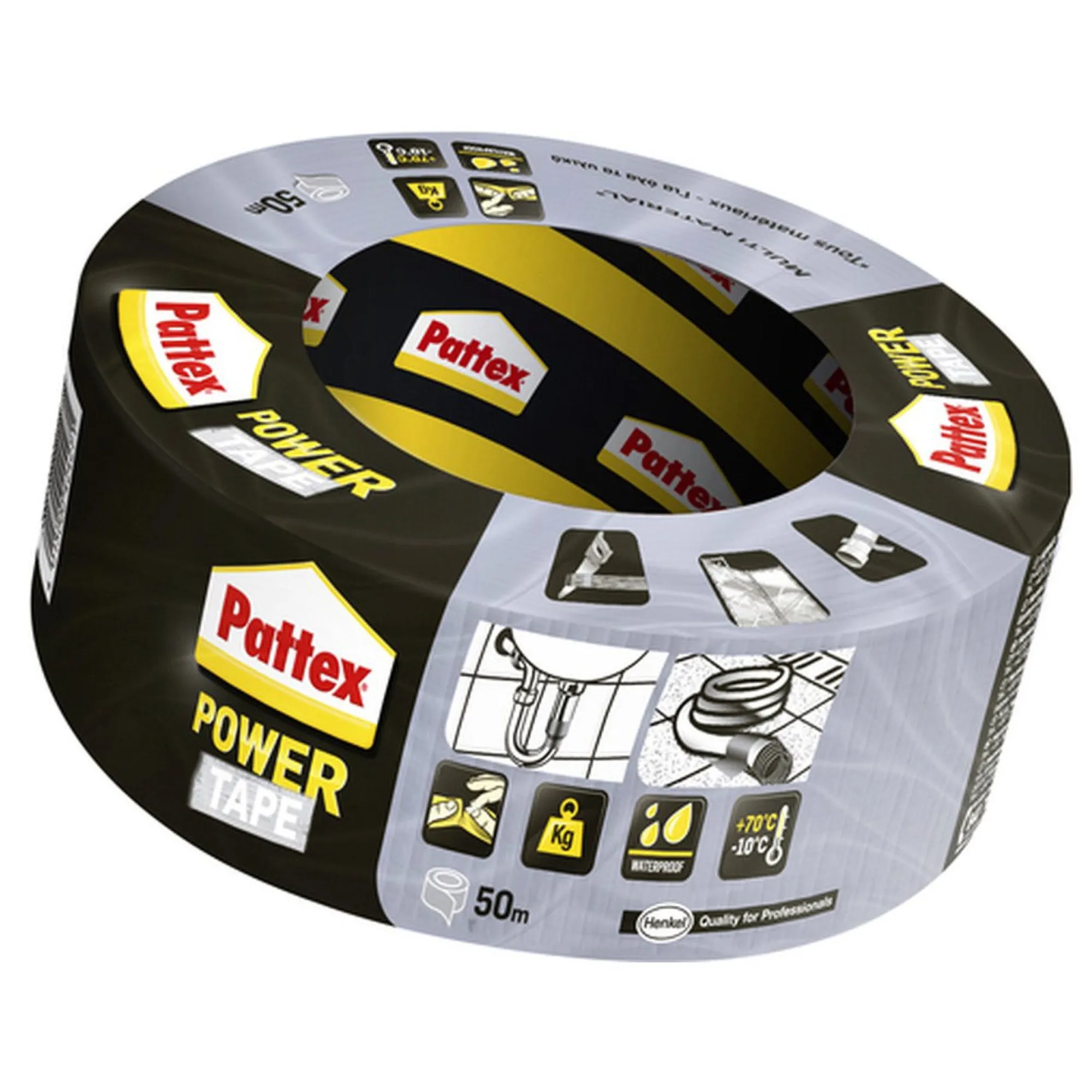 Pattex Bouw>Power tape 50Mx50mm grijs