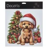 Decoris Kerstdecoratie>Raamsticker hond 30x30cm