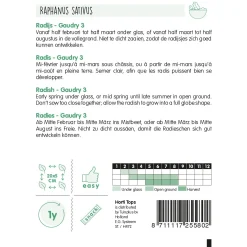 Horti Tops Moestuin>Radijs gaudry zaad