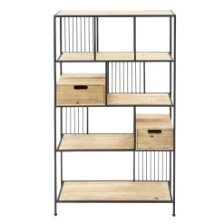 O'malley Woondecoratie>Rek deco metaal zwart 90 x 26 x 150 cm