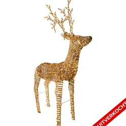 O'malley Kerstdecoratie|Kerstverlichting>Rendier 1320 LED classic gold