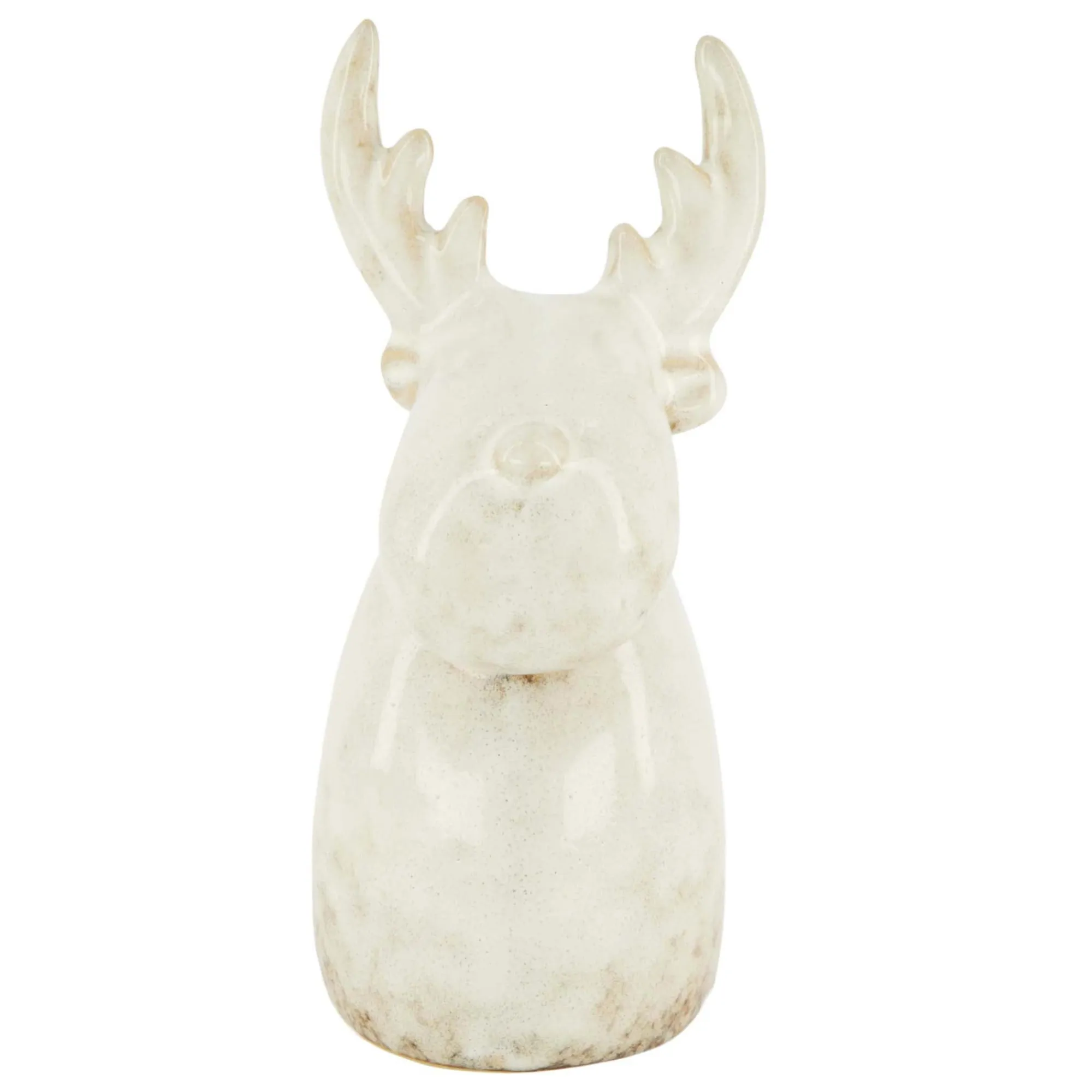 Natural Collections Kerstdecoratie>Rendier keram grijs 5x7x13 cm